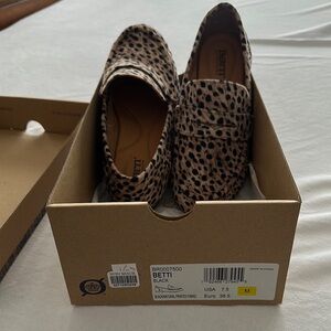 Born Betti Black Leopard Print Loafers